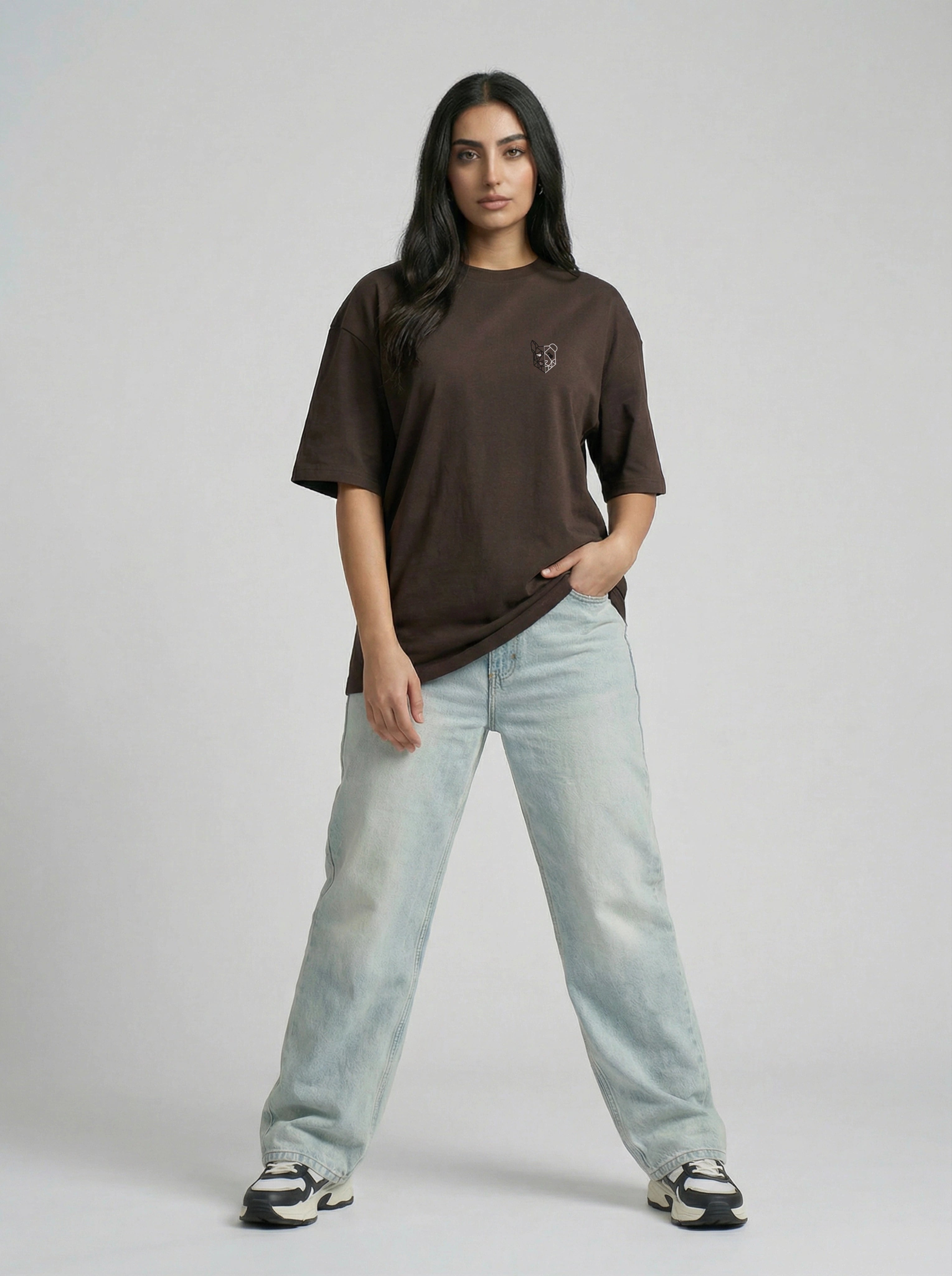 Elongated Oversize T-shirt (Brown)