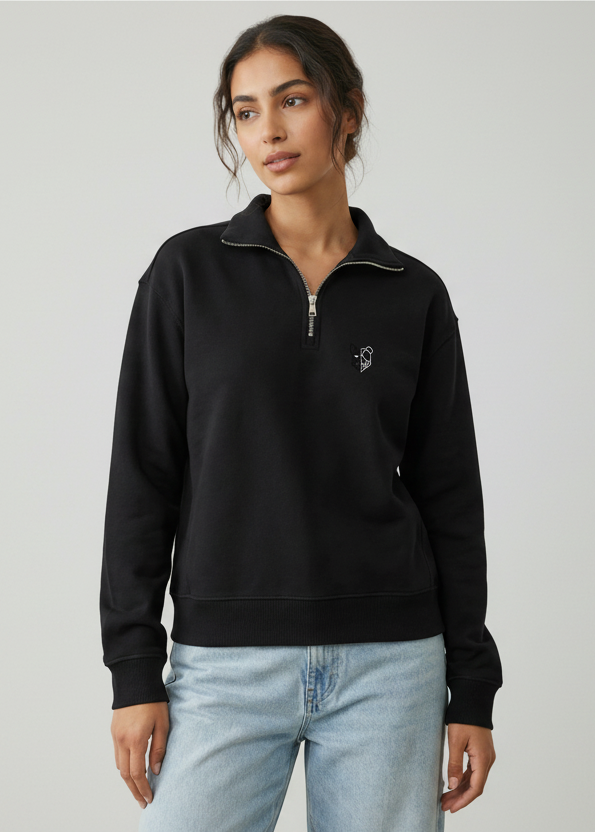 كنزة بسحاب ربعي (أسود)