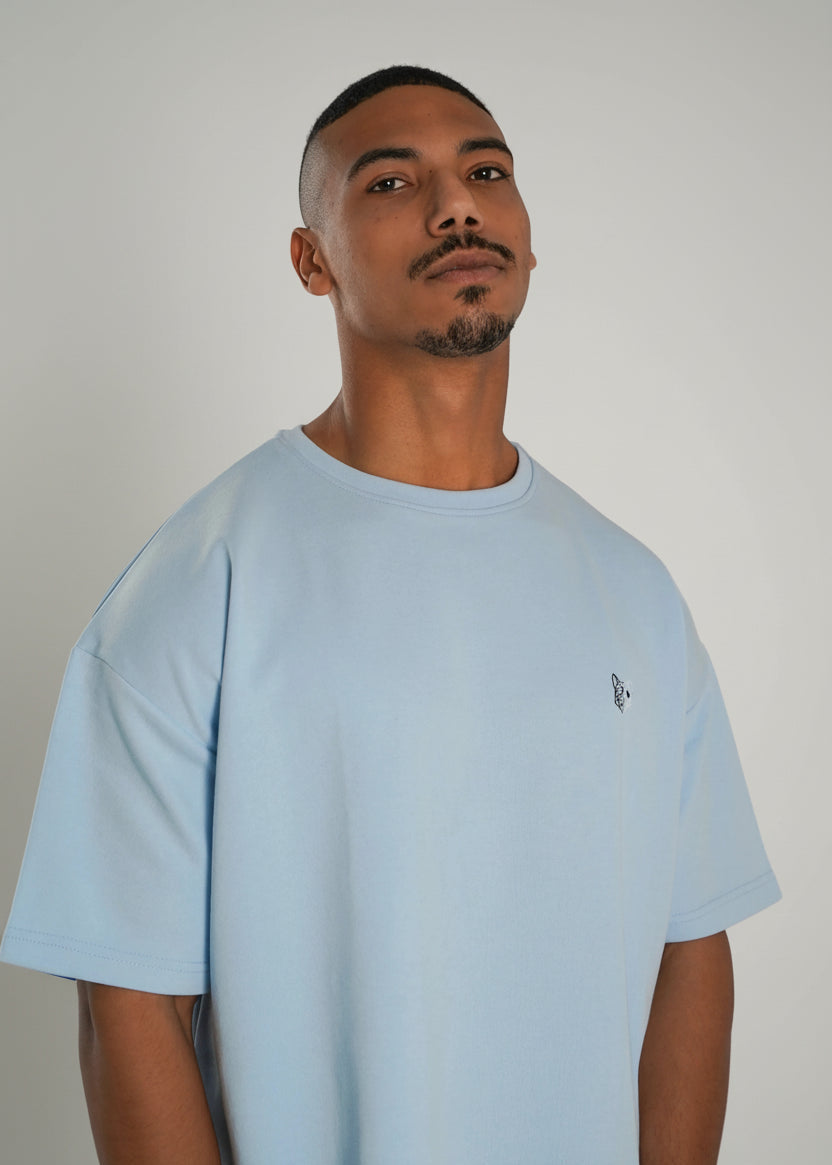 تي شيرت كبير الحجم (أزرق فاتح)