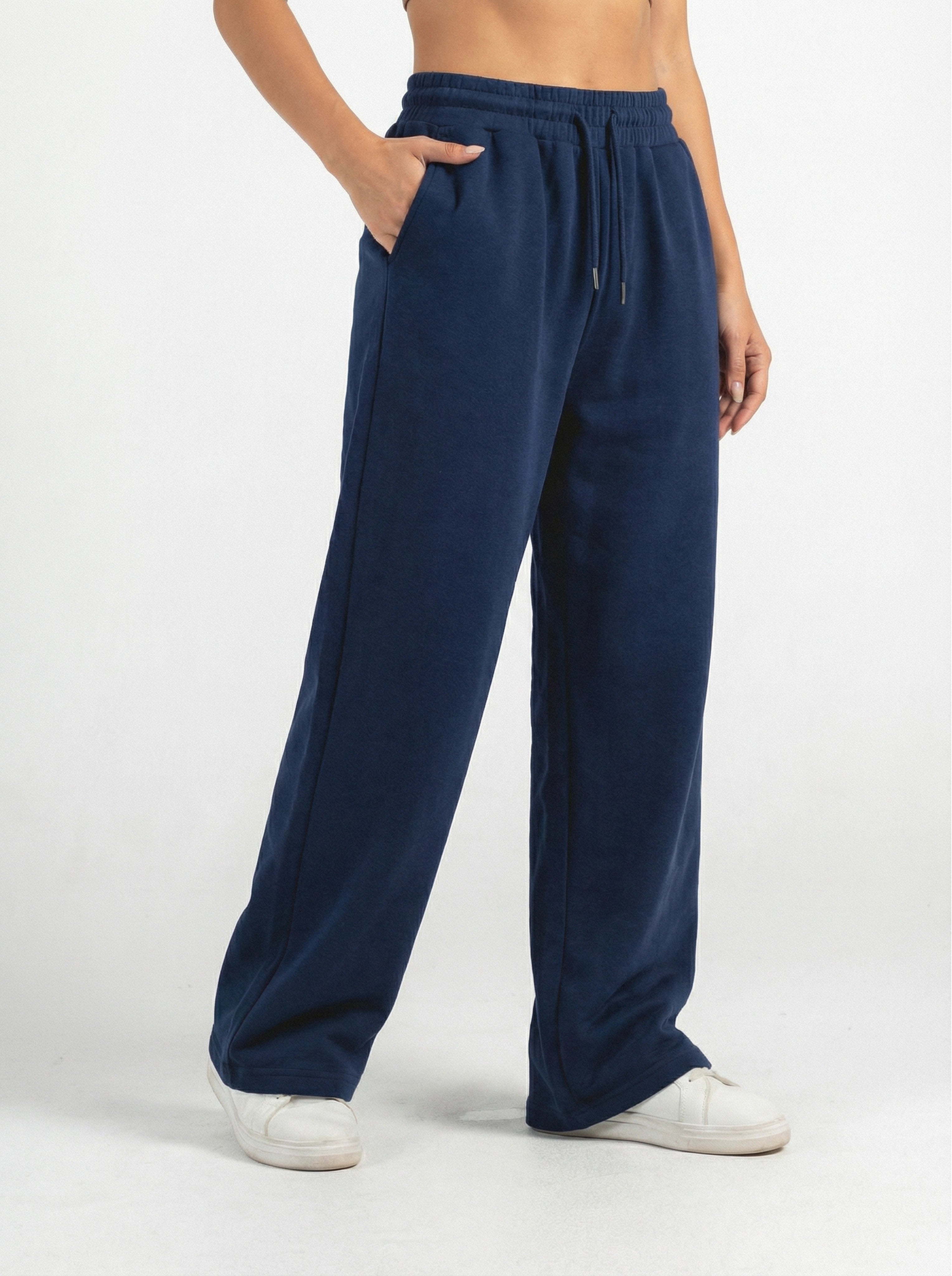 Wide Leg Sweatpants (Navy)