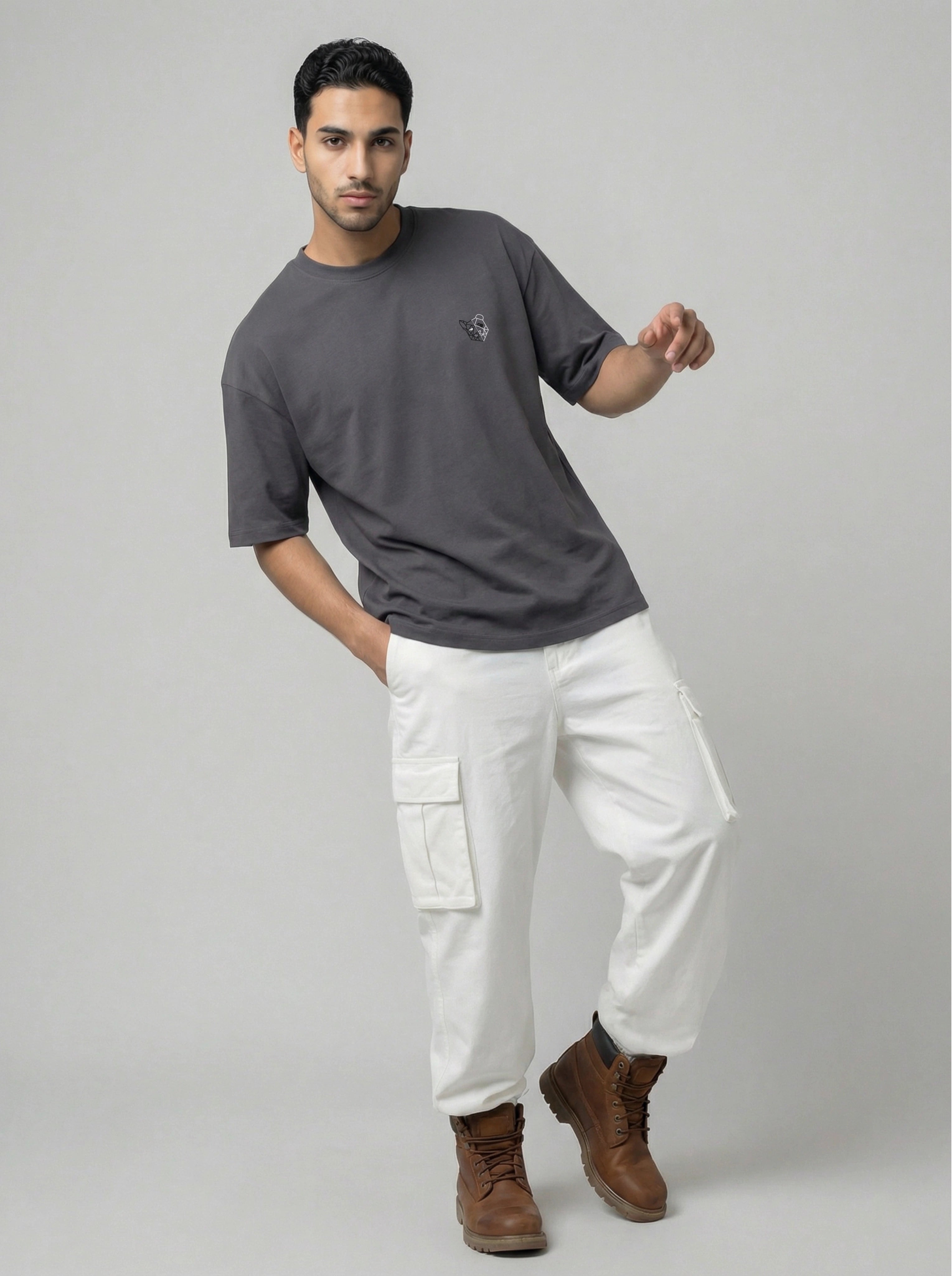 Elongated Oversize T-shirt (Gray)