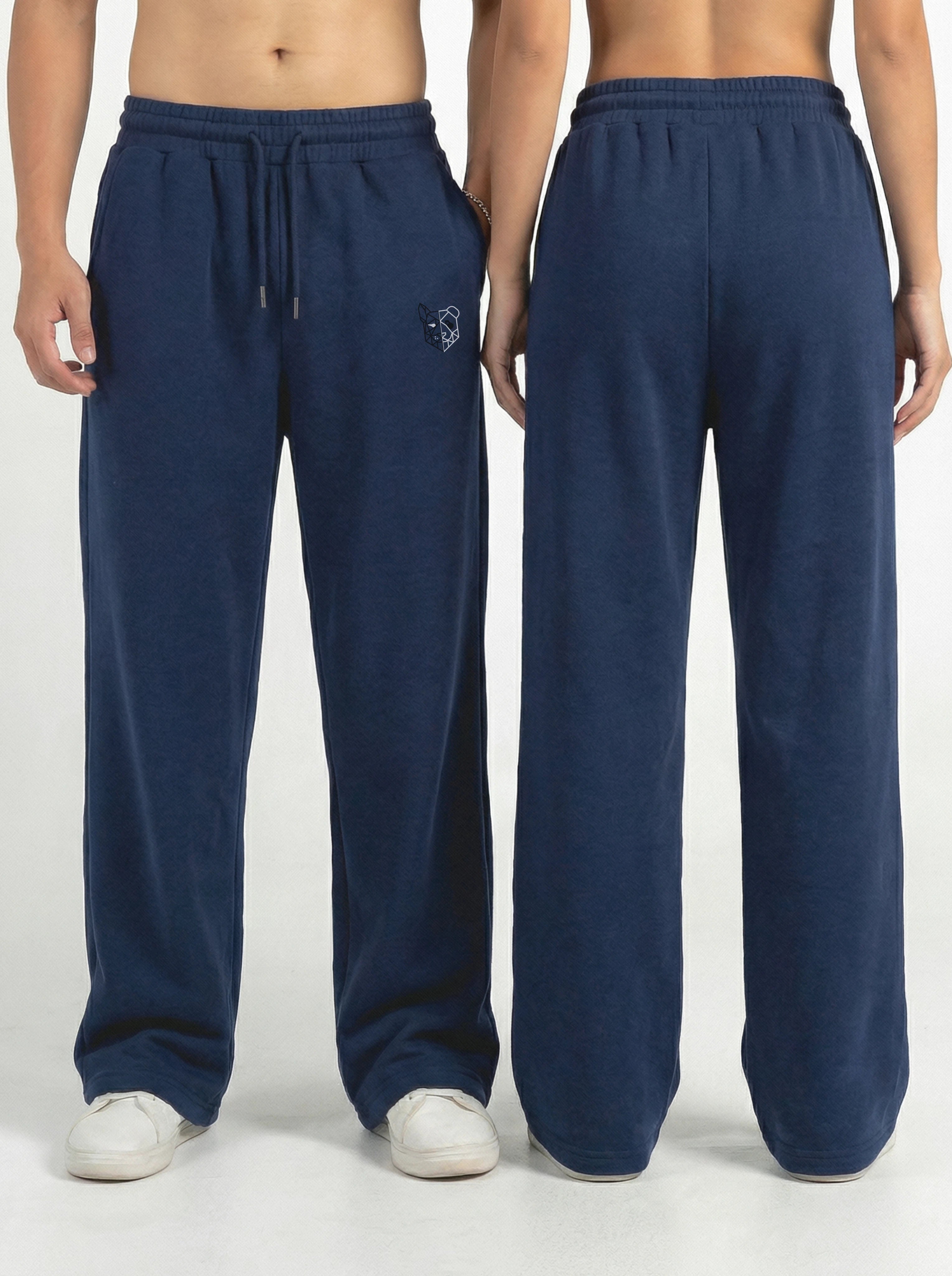 Wide Leg Sweatpants (Navy)