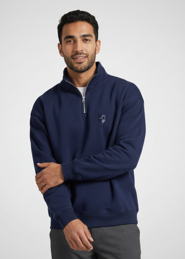 كنزة بسحاب ربعي (لون كحلي)