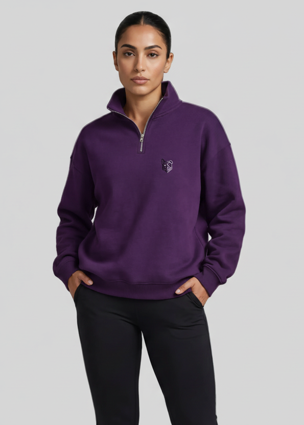 كنزة بسحاب ربعي (بنفسجي)